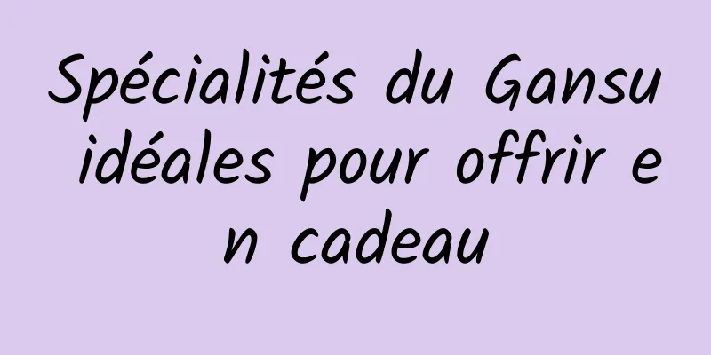 Spécialités du Gansu idéales pour offrir en cadeau