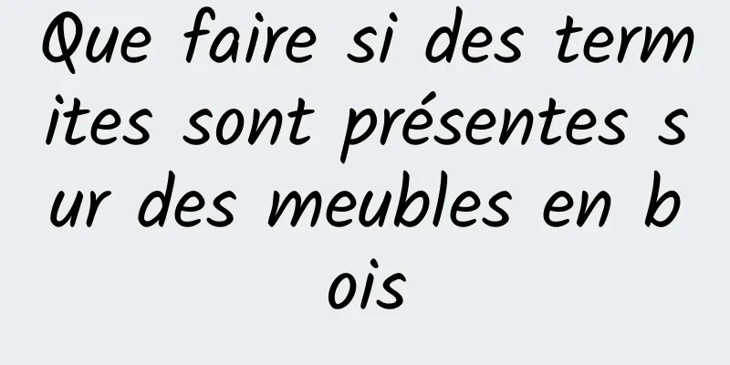 Que faire si des termites sont présentes sur des meubles en bois