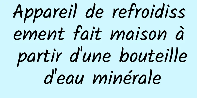 Appareil de refroidissement fait maison à partir d'une bouteille d'eau minérale