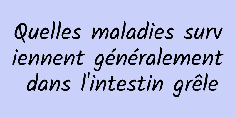 Quelles maladies surviennent généralement dans l'intestin grêle