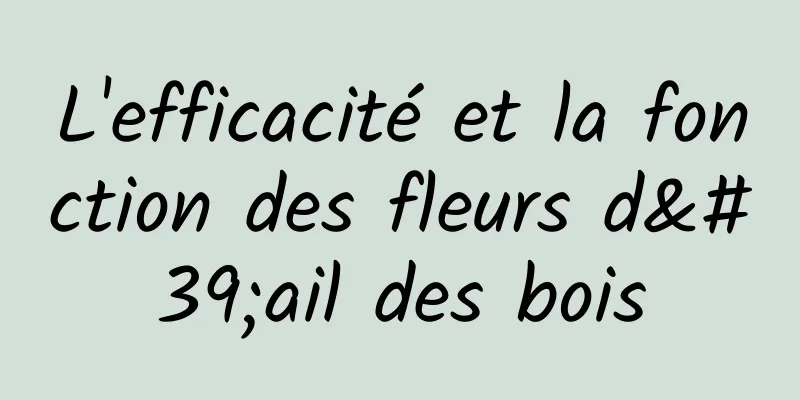 L'efficacité et la fonction des fleurs d'ail des bois