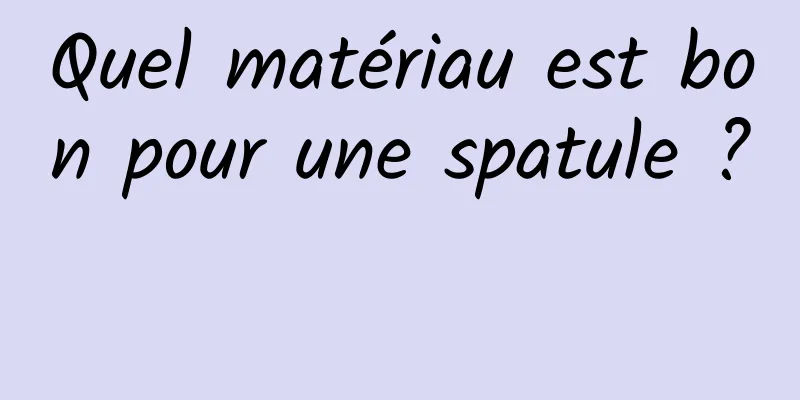 Quel matériau est bon pour une spatule ? 