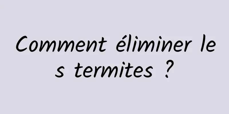 Comment éliminer les termites ?