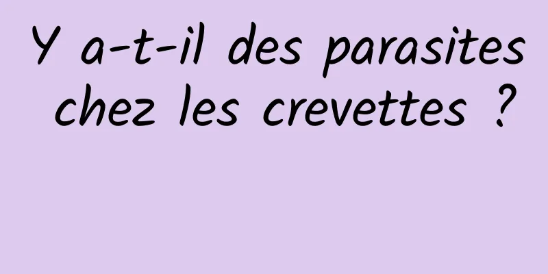 Y a-t-il des parasites chez les crevettes ? 