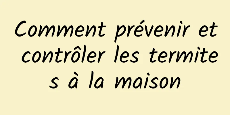 Comment prévenir et contrôler les termites à la maison