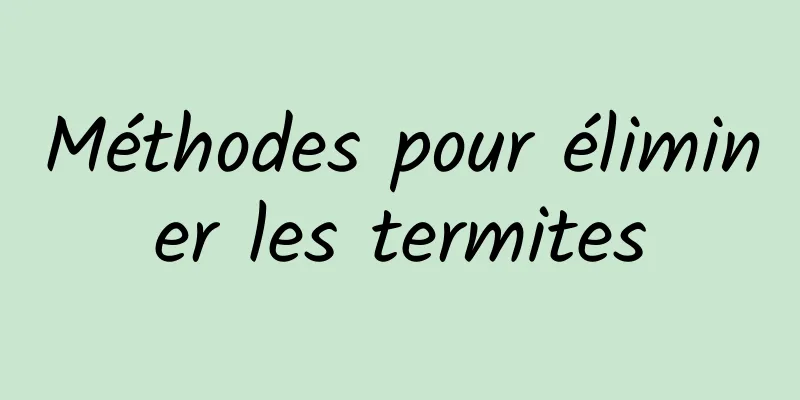 Méthodes pour éliminer les termites