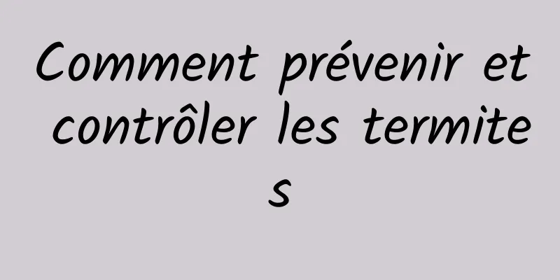 Comment prévenir et contrôler les termites