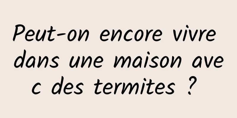 Peut-on encore vivre dans une maison avec des termites ? 