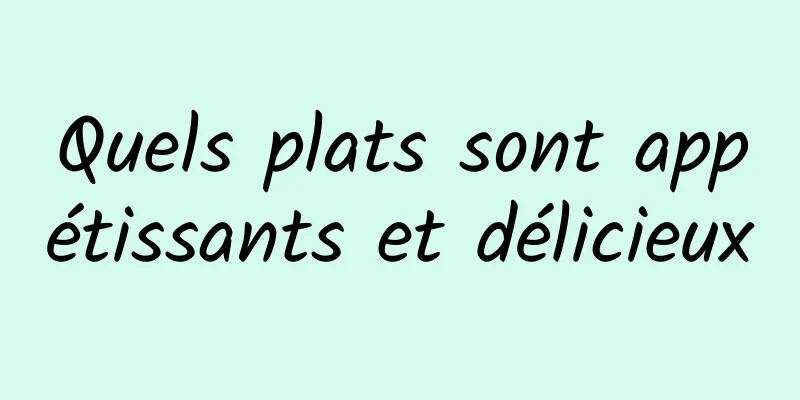 Quels plats sont appétissants et délicieux