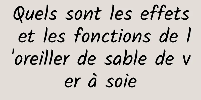 Quels sont les effets et les fonctions de l'oreiller de sable de ver à soie