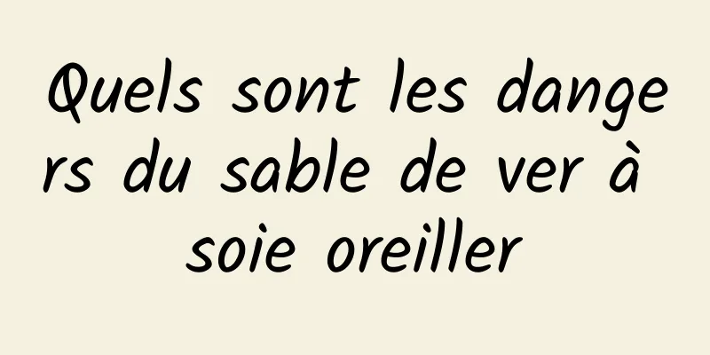 Quels sont les dangers du sable de ver à soie oreiller