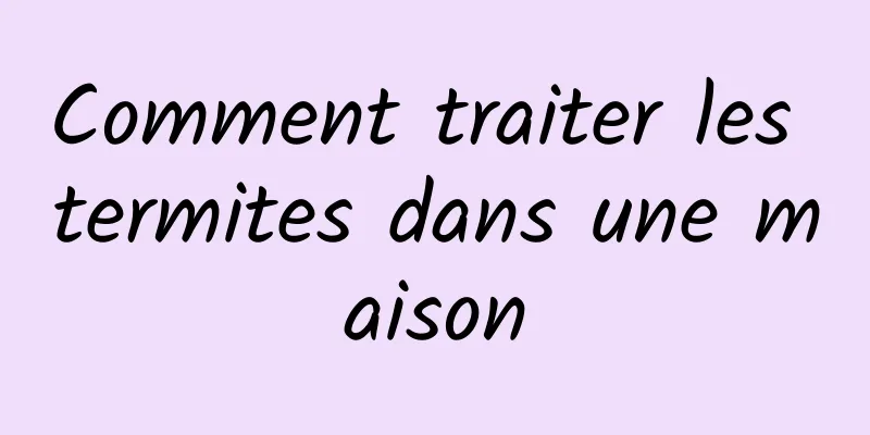 Comment traiter les termites dans une maison