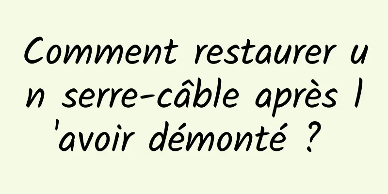 Comment restaurer un serre-câble après l'avoir démonté ? 