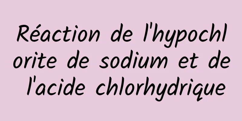 Réaction de l'hypochlorite de sodium et de l'acide chlorhydrique