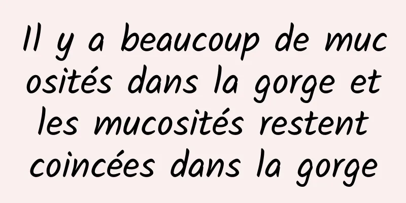 Il y a beaucoup de mucosités dans la gorge et les mucosités restent coincées dans la gorge