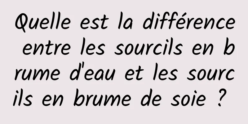 Quelle est la différence entre les sourcils en brume d'eau et les sourcils en brume de soie ? 