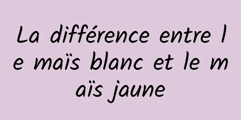 La différence entre le maïs blanc et le maïs jaune