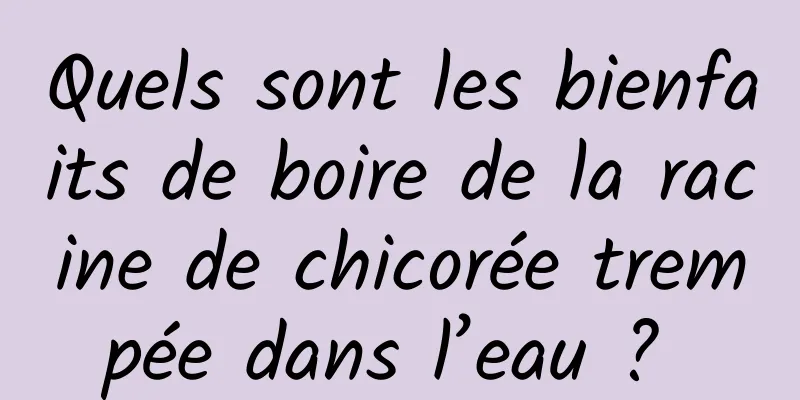 Quels sont les bienfaits de boire de la racine de chicorée trempée dans l’eau ? 