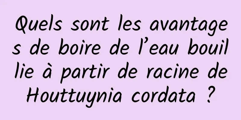 Quels sont les avantages de boire de l’eau bouillie à partir de racine de Houttuynia cordata ? 