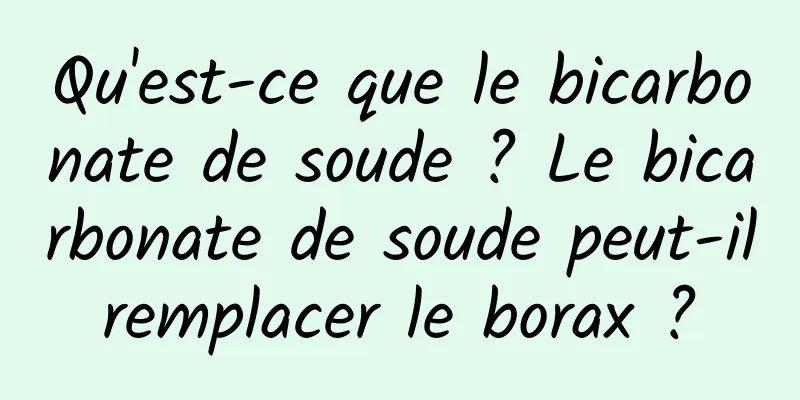 Qu'est-ce que le bicarbonate de soude ? Le bicarbonate de soude peut-il remplacer le borax ? 