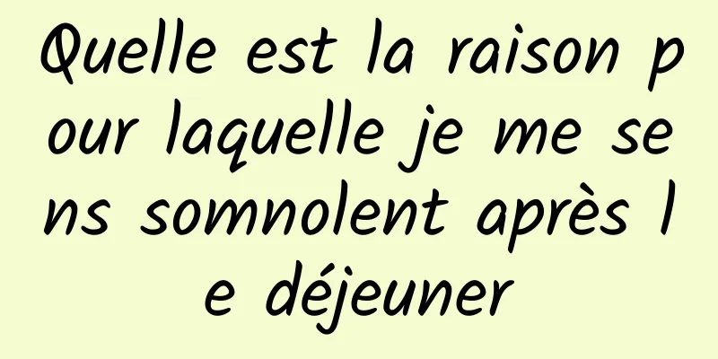 Quelle est la raison pour laquelle je me sens somnolent après le déjeuner