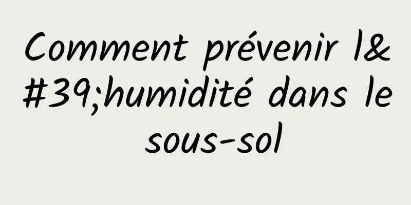 Comment prévenir l'humidité dans le sous-sol