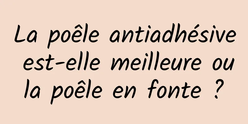 La poêle antiadhésive est-elle meilleure ou la poêle en fonte ? 