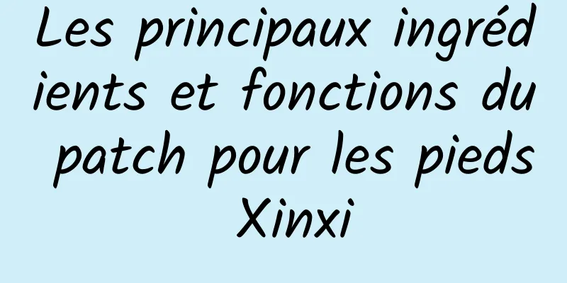 Les principaux ingrédients et fonctions du patch pour les pieds Xinxi