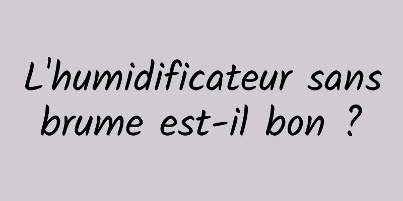 L'humidificateur sans brume est-il bon ? 