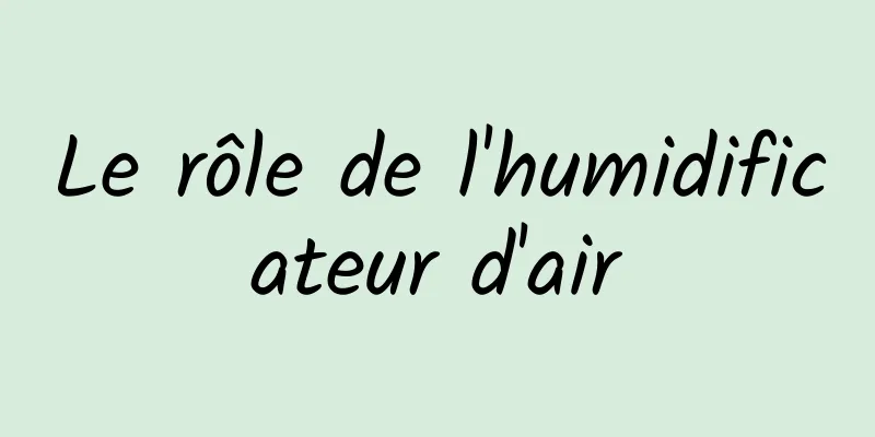 Le rôle de l'humidificateur d'air