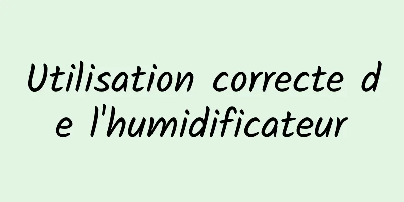 Utilisation correcte de l'humidificateur