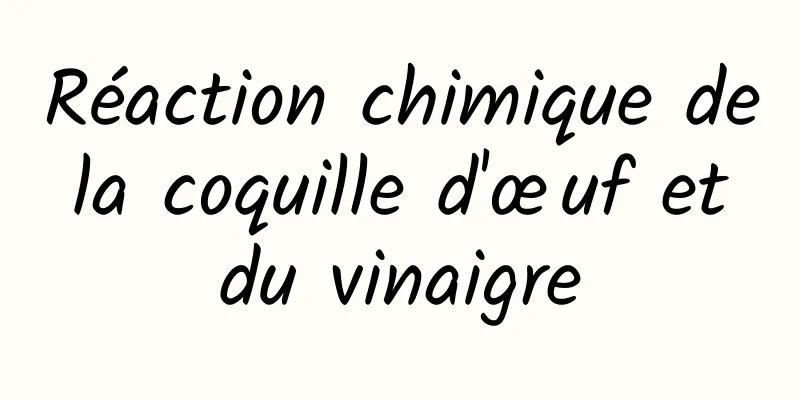 Réaction chimique de la coquille d'œuf et du vinaigre