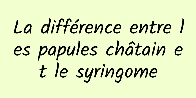 La différence entre les papules châtain et le syringome