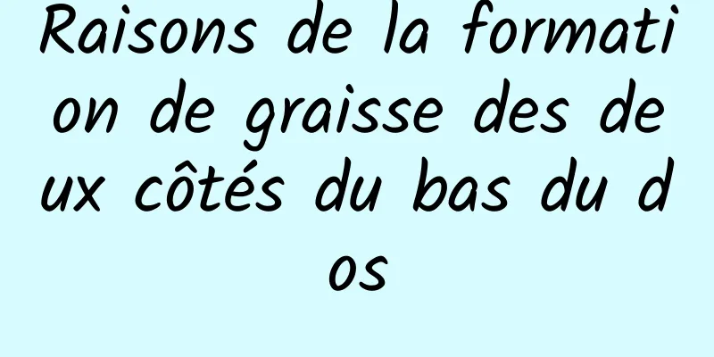 Raisons de la formation de graisse des deux côtés du bas du dos