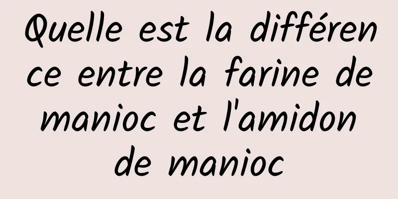 Quelle est la différence entre la farine de manioc et l'amidon de manioc