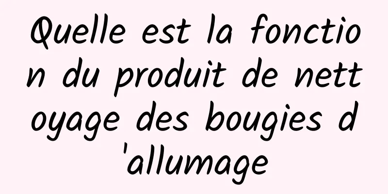 Quelle est la fonction du produit de nettoyage des bougies d'allumage