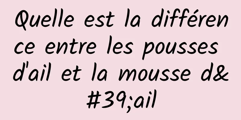 Quelle est la différence entre les pousses d'ail et la mousse d'ail