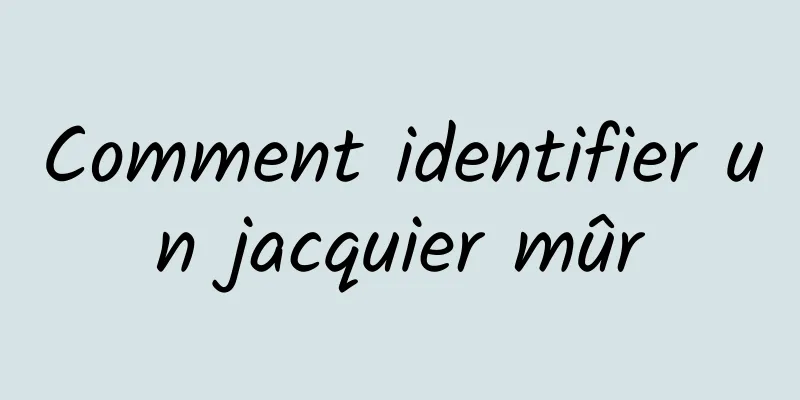 Comment identifier un jacquier mûr