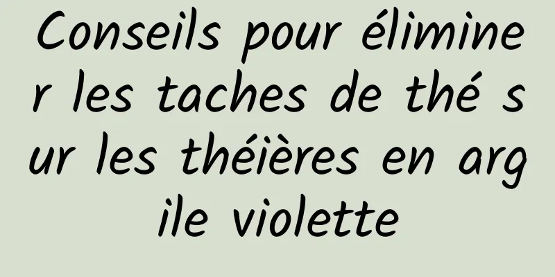 Conseils pour éliminer les taches de thé sur les théières en argile violette