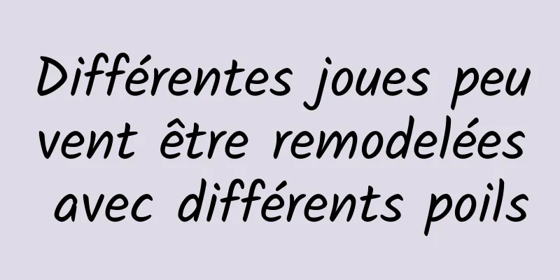 Différentes joues peuvent être remodelées avec différents poils