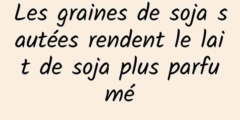 Les graines de soja sautées rendent le lait de soja plus parfumé