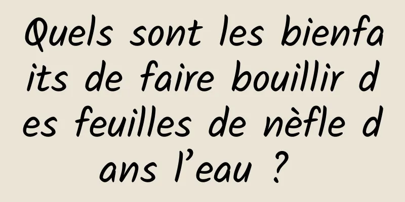 Quels sont les bienfaits de faire bouillir des feuilles de nèfle dans l’eau ? 