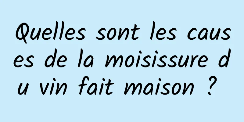 Quelles sont les causes de la moisissure du vin fait maison ? 