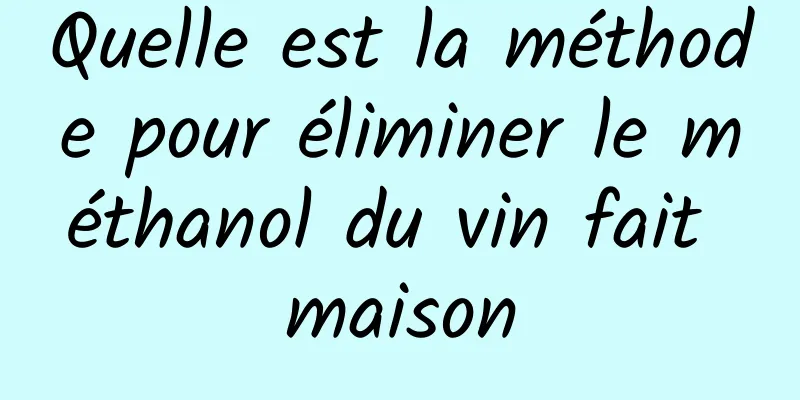 Quelle est la méthode pour éliminer le méthanol du vin fait maison