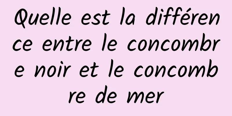 Quelle est la différence entre le concombre noir et le concombre de mer