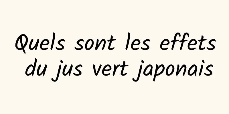 Quels sont les effets du jus vert japonais