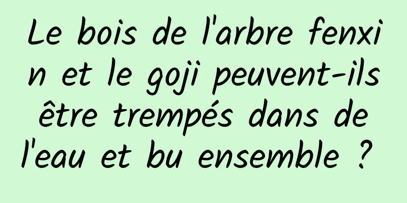 Le bois de l'arbre fenxin et le goji peuvent-ils être trempés dans de l'eau et bu ensemble ? 