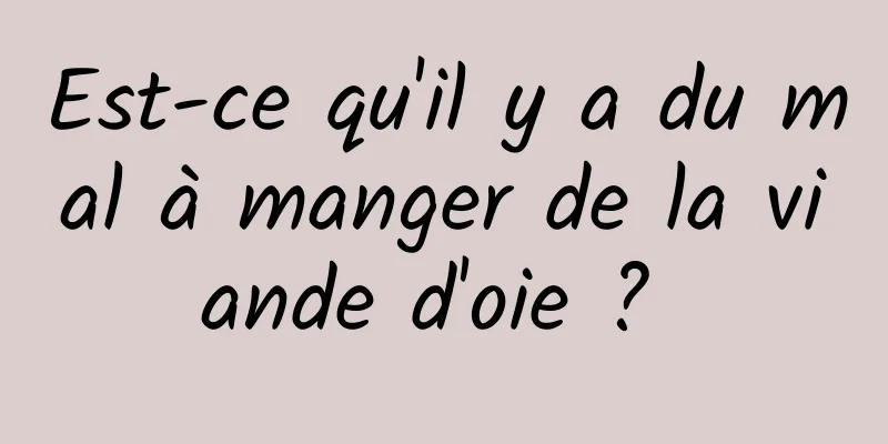 Est-ce qu'il y a du mal à manger de la viande d'oie ? 