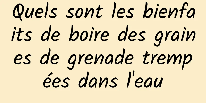 Quels sont les bienfaits de boire des graines de grenade trempées dans l'eau