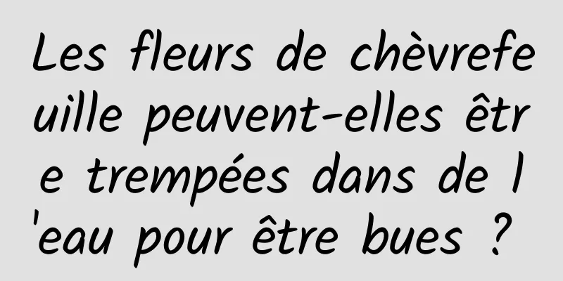 Les fleurs de chèvrefeuille peuvent-elles être trempées dans de l'eau pour être bues ? 